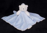 Blankets & Beyond Blue Teddy Bear Plush Lovey Security Blanket